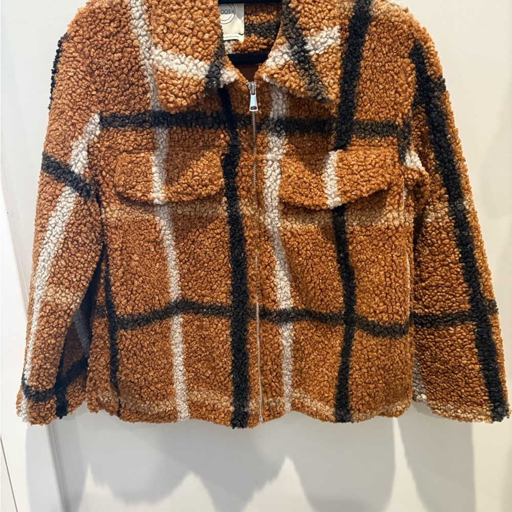 Soft Lined Stoosh Warm Brown Sherpa Jacket